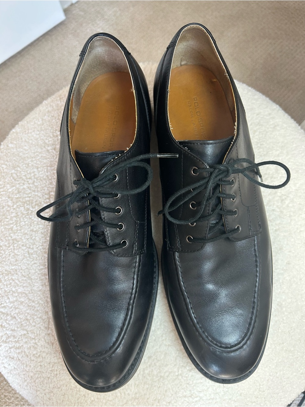 Polo Sport Ralph Lauren Black Leather Size 13